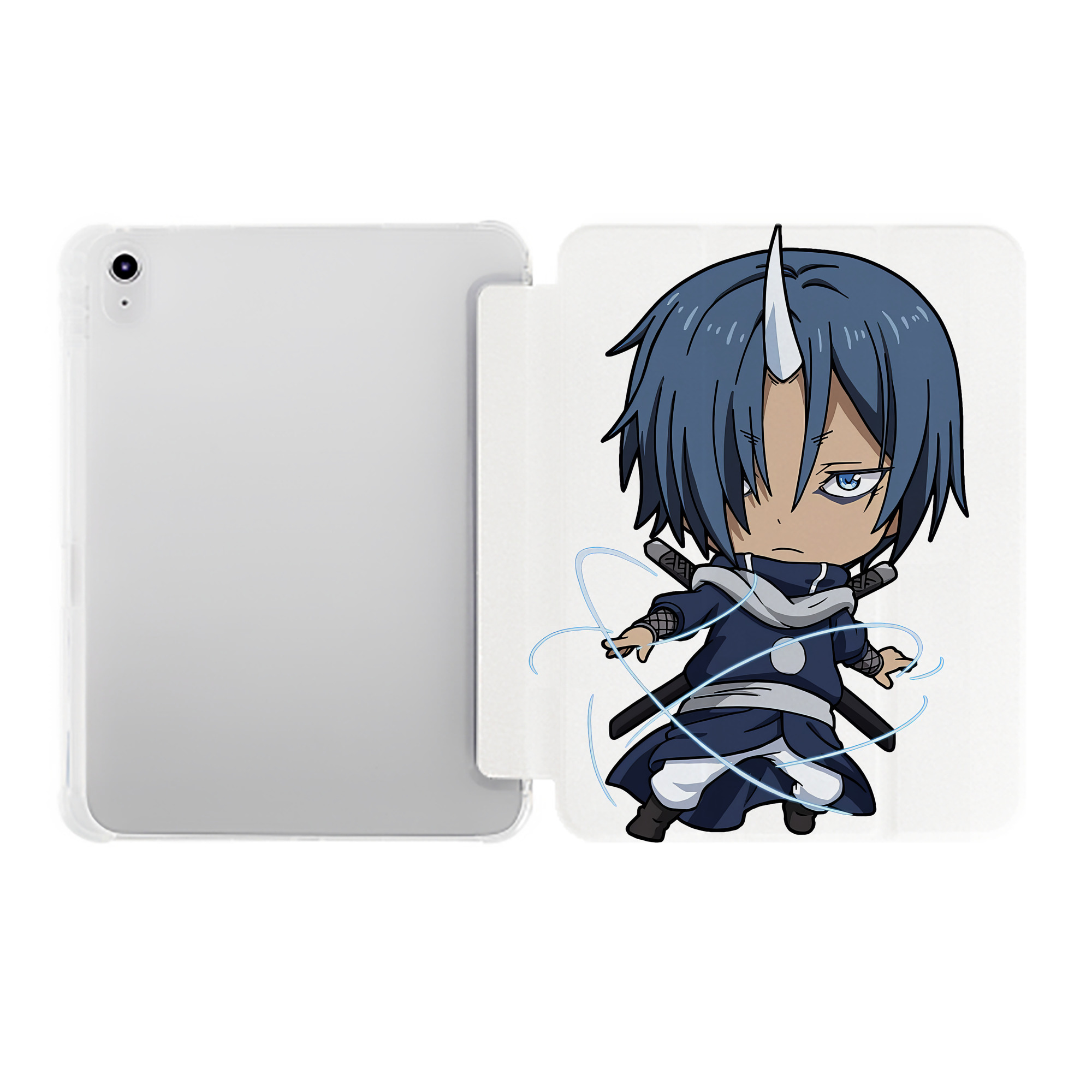 （画像用） 転スラ Regarding Reincarnated to Slime IPad ケース ペン収納付き 三つ折りスタンド PUレザー×シリコン 対応機種9.5/10.5/10.9インチ